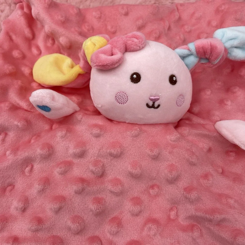 Baby Security‎ Blanket Stuffed Animal Soft Emotional Relief Blanket Bunny Pink